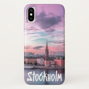 Stockholm Hoofdstad van Zweden Nacht Stadsgezicht iPhone X Hoesje
