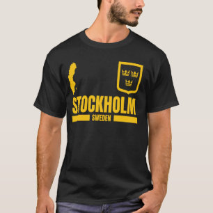 Stockholm met Zweedse vlag, Stockholm embleem, Sto T-shirt