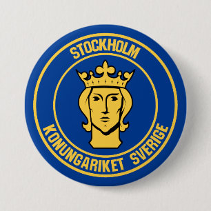 Stockholm Round Emblem Ronde Button 7,6 Cm