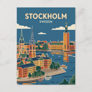 Stockholm Silhouet Zweden Briefkaart