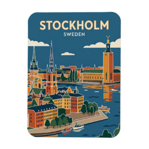 Stockholm Silhouet Zweden Magneet