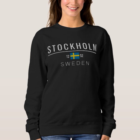 Stockholm Suède 1252 Sweatshirt de texte blanc (Devant)