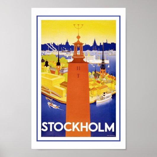 Stockholm Suède Europe Posters Vintage voyage (Devant)