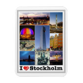 Stockholm - Suède - I Love - Magnet (Vertical)