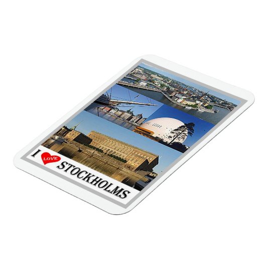 Stockholm - Suède - I Love - Magnet (Côté Gauche)