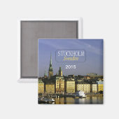 Stockholm Suède Voyage Frigo Aimant Année de chang (Recto/Verso)