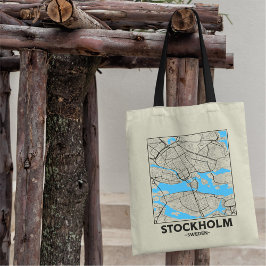 Stockholm, Sweden City Map Tote Bag