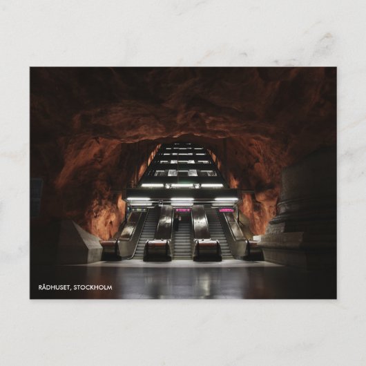 Stockholm Underground I, met de tekst van het stat Briefkaart (Voorkant)