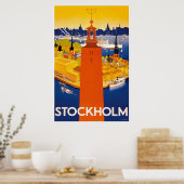 Stockholm Vintage Travel Poster (Keuken)