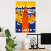 Stockholm Vintage Travel Poster (Thuiskantoor)