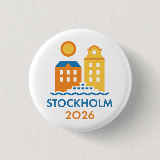 Stockholm Zweden 2026 Internationale Conventie Spe Ronde Button 3,2 Cm