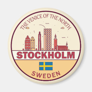 Stockholm Zweden City Skyline Emblem Magneet