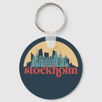 Stockholm Zweden City Skyline Retro Cityscape Art