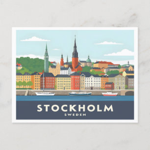 Stockholm Zweden Gamla Stan Pastel Reizen Briefkaart