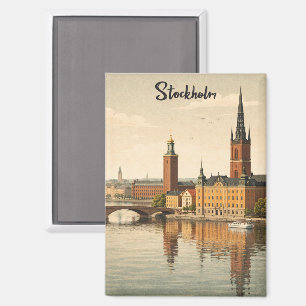 Stockholm Zweden Huidige Elegante Stads Kunst Magneet