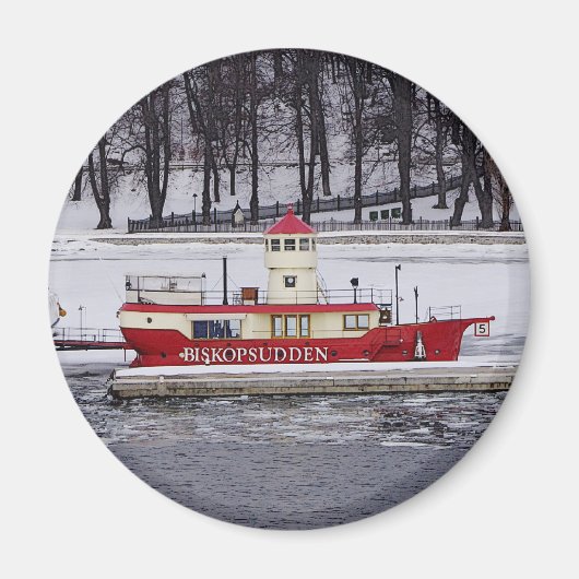 Stockholm Zweden Lightship Biskopplotseling Magneet (Voorkant)