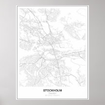 Stockholm, Zweden, poster van de minimalistische k
