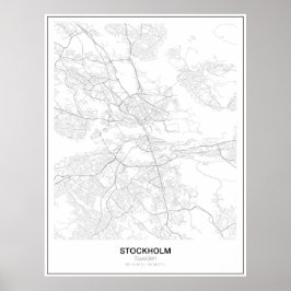 Stockholm, Zweden, poster van de minimalistische k