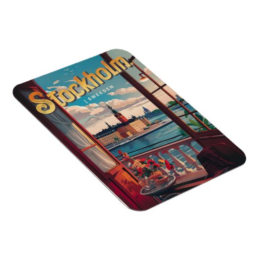Stockholm Zweden Reizen Balkon uitzicht Geschenke Magneet (Rechterzijde)