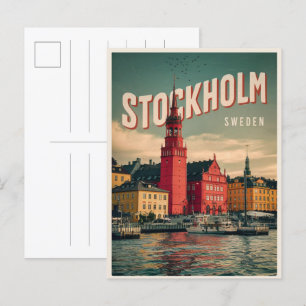 Stockholm Zweden Reizen  geschenken aan de waterka Briefkaart