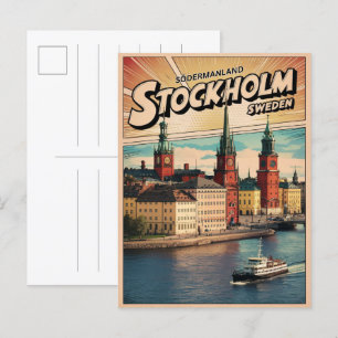 Stockholm Zweden Reizen stripboek geschenken Briefkaart