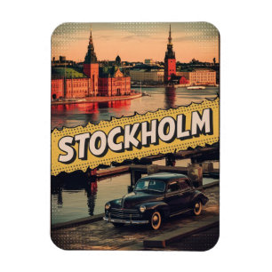 Stockholm Zweden Reizen  stripboek geschenken Magneet