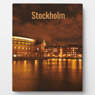 Stockholm, Zweden 's nachts Fotoplaat