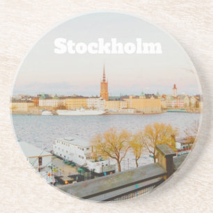 Stockholm, Zweden souvenir Zandsteen Onderzetter