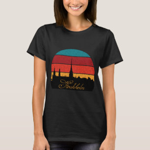Stockholm Zweden Spire Retro Reizen T-shirt