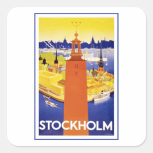 Stockholm Zweden Vierkante Sticker