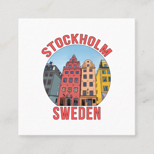 Stockholm Zweden Vierkante Visitekaartje (Voorkant)