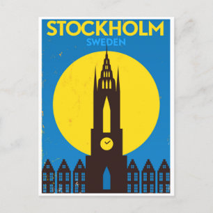 Stockholm Zweden vintage reizen scandinavië Briefkaart