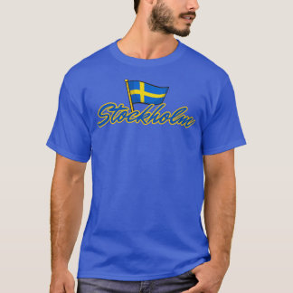 Stockholm Zweden Vlag T-shirt
