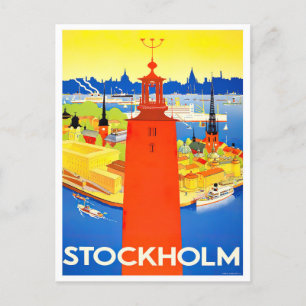 Stockholm Zweeds Briefkaart van het klassieke reiz