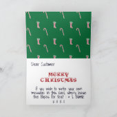 Stocking & Candy Cane Pattern Kaart (Binnen)