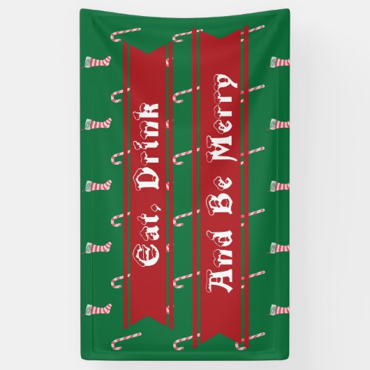 Stocking & Candy Cane Pattern Spandoek (Verticaal)
