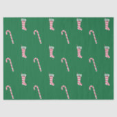 Stocking & Candy Cane Pattern Tissuepapier (Voorkant)
