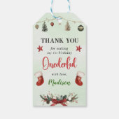 Stocking Christmas 1st Verjaardagsfeest Cadeaulabel (Achterkant)