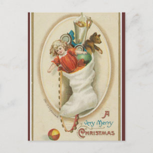  Stocking Doll Teddy Bear Christmas Briefkaart