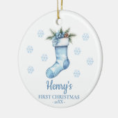 Stocking Personalized Baby's First Christmas Keramisch Ornament (Links)