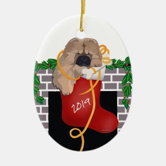 STOCKING STUFFER 2019 Chow chiot ornement (Devant)