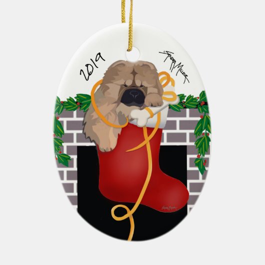 STOCKING STUFFER 2019 Chow chiot ornement (Dos)