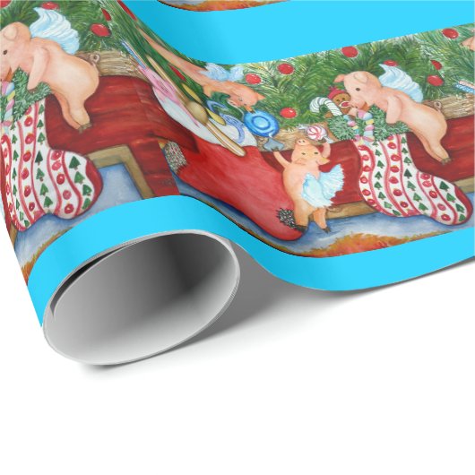 Stockings of Flying Pigs Stuff Cadeaupapier (Rol Hoek)