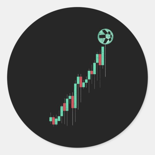 Stockkaart Quant QNT Coin Trading Crypto Token Ronde Sticker (Voorkant)