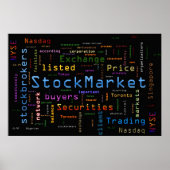 StockMarket Design Blue Poster (Voorkant)