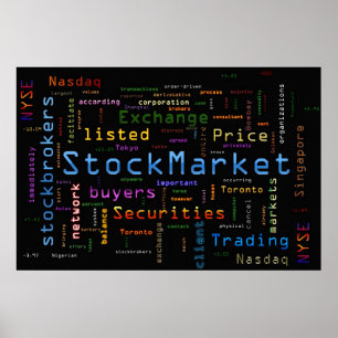 StockMarket Design Blue Poster