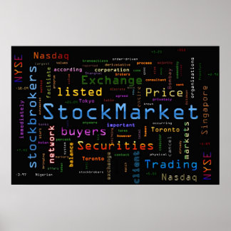 StockMarket Design Blue Poster