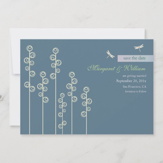 Stockroos & Libelle Save the Date Aankondiging (Voorkant)