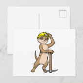 Stockstaart als mijnwerker met houweel briefkaart (Voorkant / Achterkant)