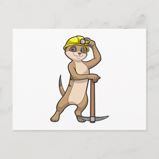 Stockstaart als mijnwerker met houweel briefkaart (Voorkant)